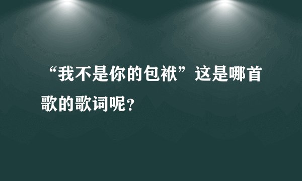 “我不是你的包袱”这是哪首歌的歌词呢？