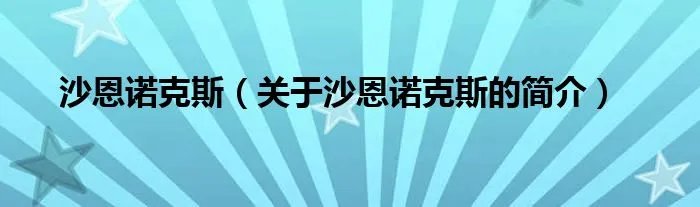 沙恩诺克斯（关于沙恩诺克斯的简介）