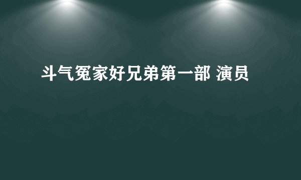 斗气冤家好兄弟第一部 演员