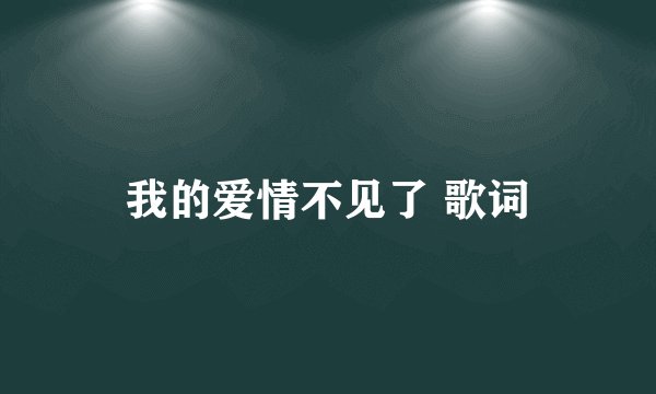 我的爱情不见了 歌词