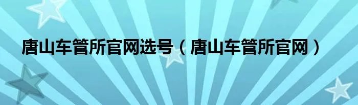 唐山车管所官网选号（唐山车管所官网）