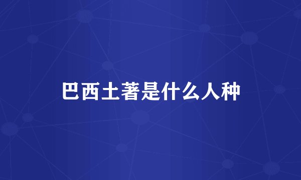 巴西土著是什么人种