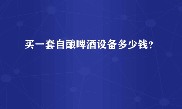 买一套自酿啤酒设备多少钱？