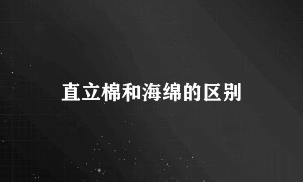 直立棉和海绵的区别