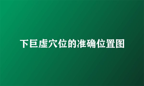 下巨虚穴位的准确位置图