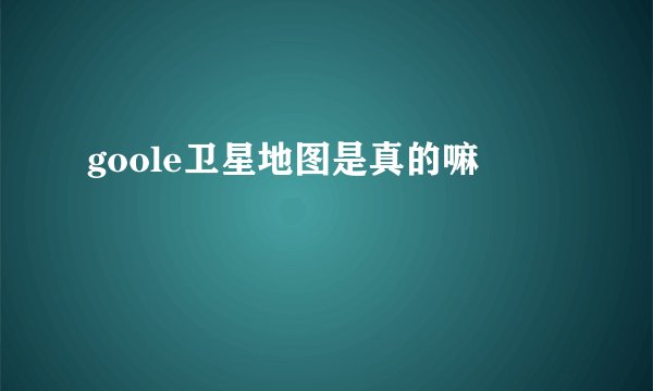 goole卫星地图是真的嘛