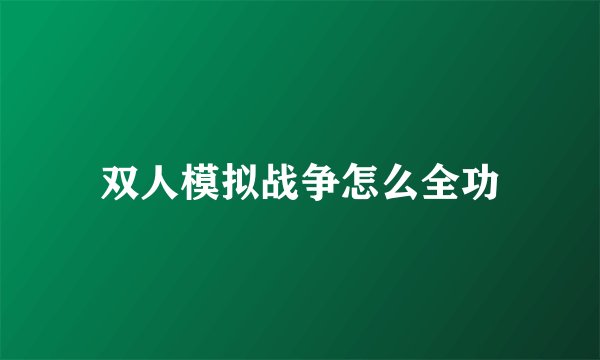 双人模拟战争怎么全功