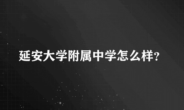 延安大学附属中学怎么样？
