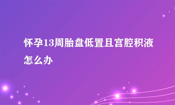 怀孕13周胎盘低置且宫腔积液怎么办