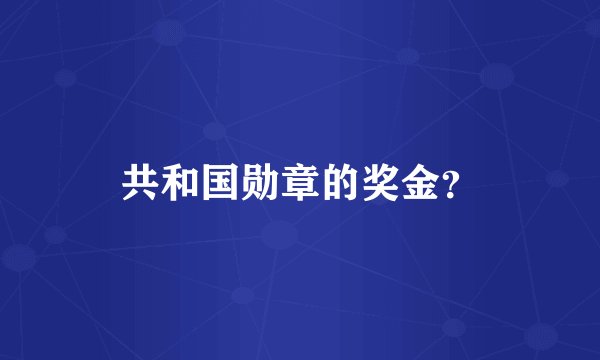 共和国勋章的奖金?
