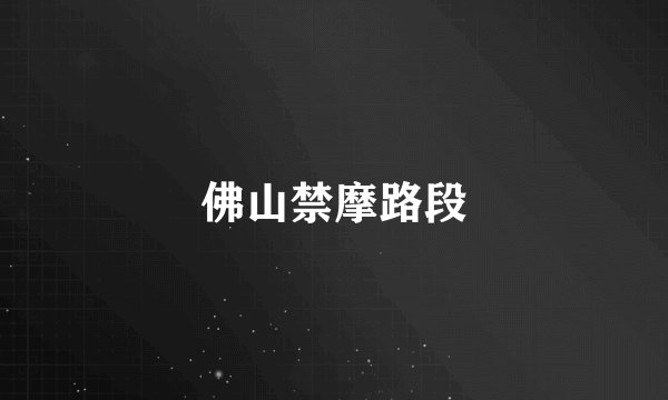 佛山禁摩路段
