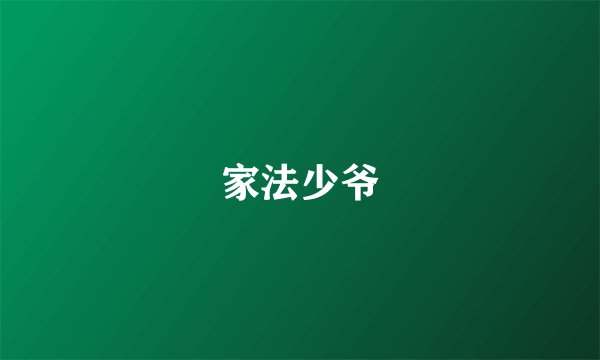 家法少爷