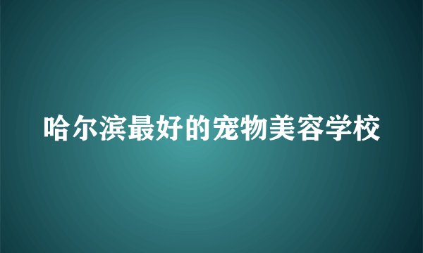 哈尔滨最好的宠物美容学校