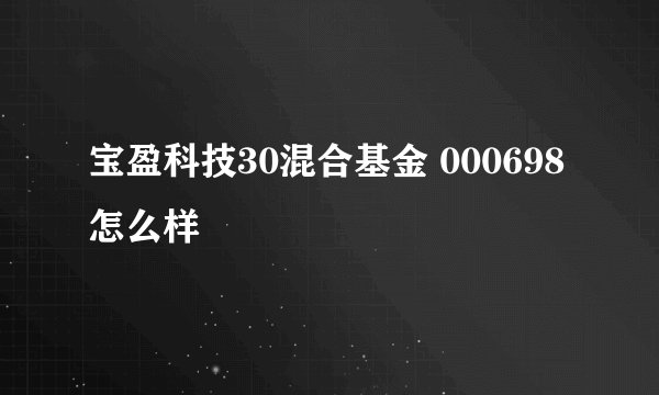 宝盈科技30混合基金 000698怎么样