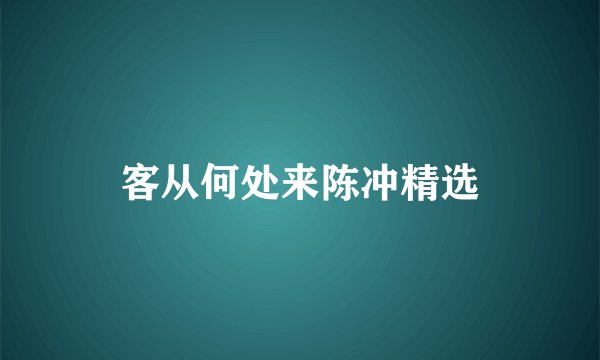 客从何处来陈冲精选