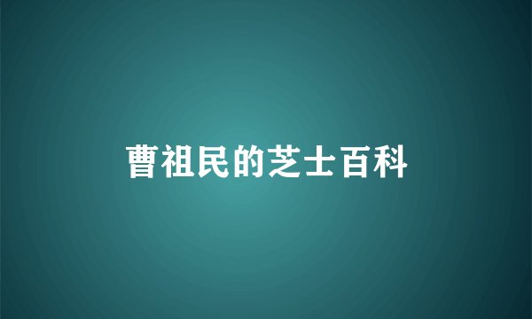 曹祖民的芝士百科