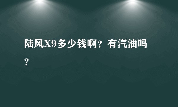 陆风X9多少钱啊？有汽油吗？