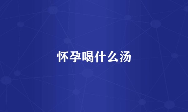 怀孕喝什么汤