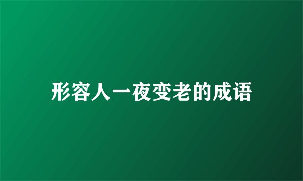 形容人一夜变老的成语