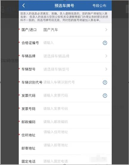 自选车牌号查询系统