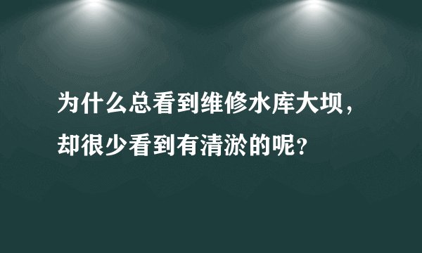 为什么总看到维修水库大坝，却很少看到有清淤的呢？