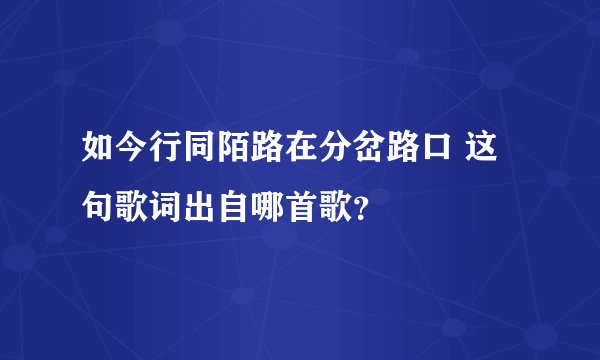 如今行同陌路在分岔路口 这句歌词出自哪首歌?