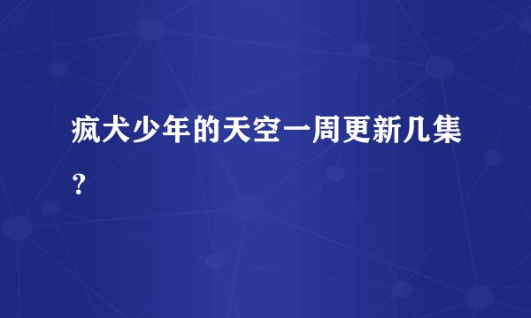 疯犬少年的天空一周更新几集？