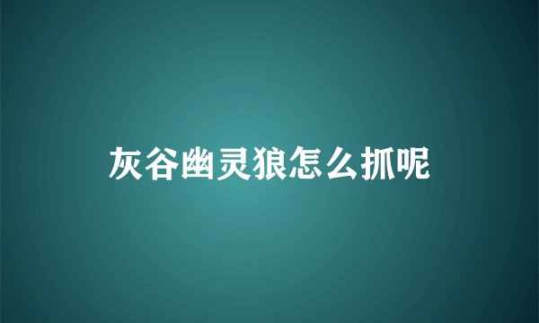 灰谷幽灵狼怎么抓呢