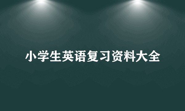 小学生英语复习资料大全