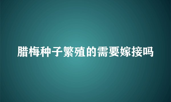 腊梅种子繁殖的需要嫁接吗
