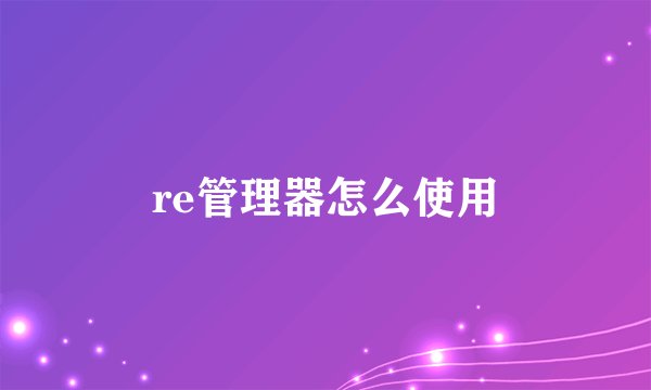 re管理器怎么使用