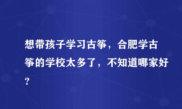 想带孩子学习古筝,合肥学古筝的学校太多了,不知道哪家好?