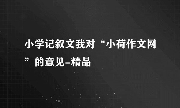 小学记叙文我对“小荷作文网”的意见-精品