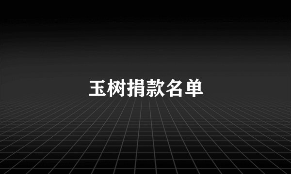 玉树捐款名单