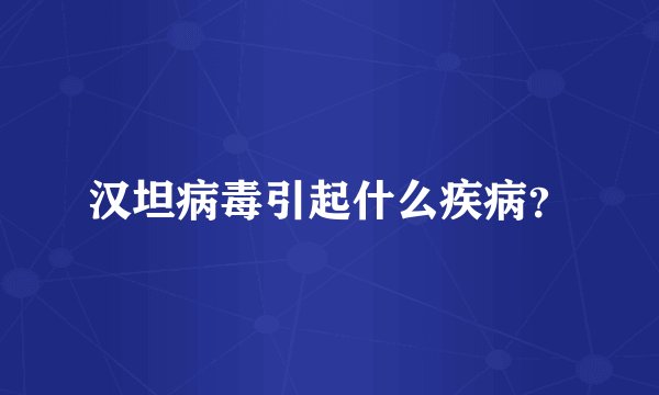 汉坦病毒引起什么疾病？