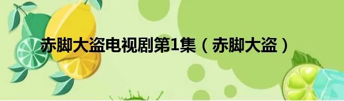 赤脚大盗电视剧第1集(赤脚大盗)