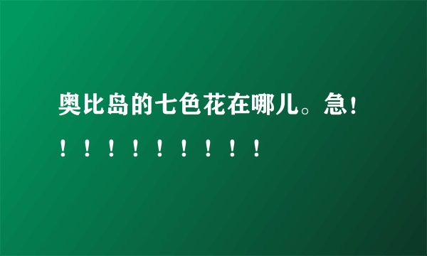 奥比岛的七色花在哪儿。急！！！！！！！！！！