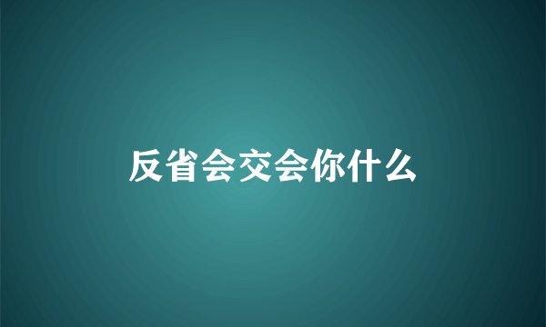 反省会交会你什么