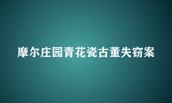摩尔庄园青花瓷古董失窃案