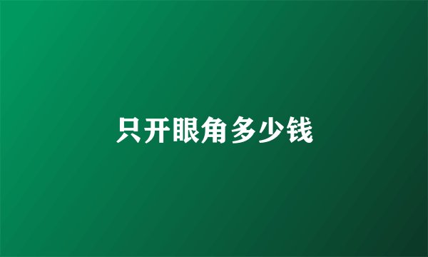 只开眼角多少钱