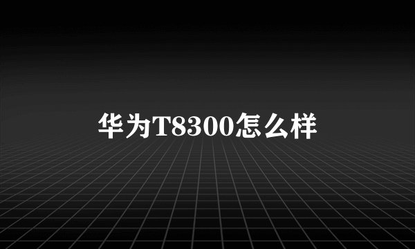 华为T8300怎么样