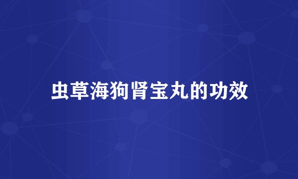 虫草海狗肾宝丸的功效