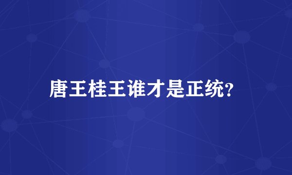 唐王桂王谁才是正统?