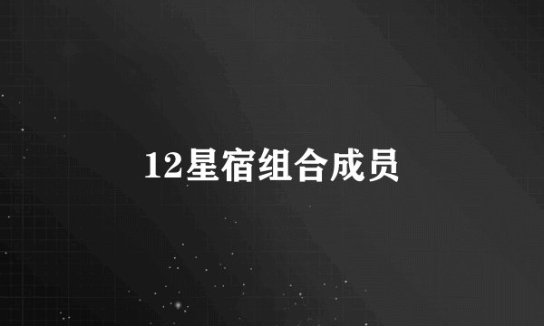 12星宿组合成员