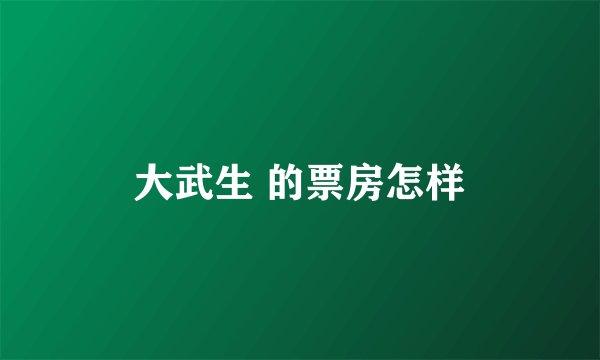 大武生 的票房怎样