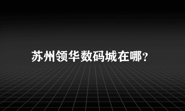 苏州领华数码城在哪？