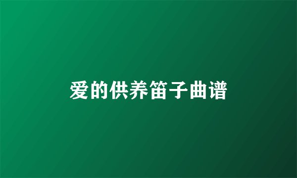 爱的供养笛子曲谱