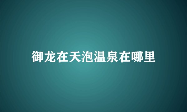 御龙在天泡温泉在哪里