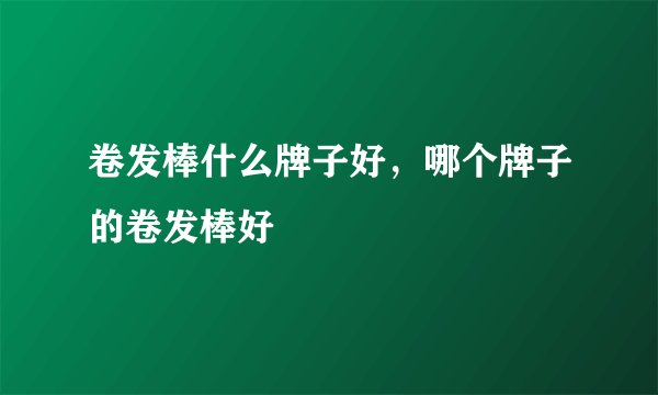 卷发棒什么牌子好，哪个牌子的卷发棒好