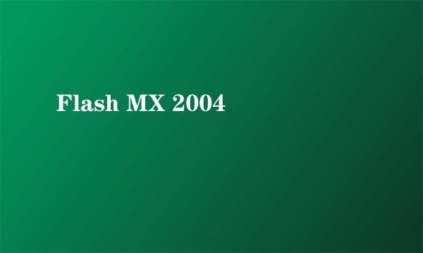 Flash MX 2004